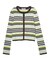 STRIPE KNIT FITTED CARDIGAN