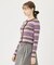 STRIPE KNIT FITTED CARDIGAN