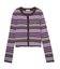 STRIPE KNIT FITTED CARDIGAN