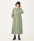 ROUND COLLAR GATHERED DRESS