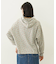 CHERRY PATTERN WAFFLE HOODIE TOP