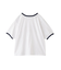 LOGO AND STAR FLOCKY PRINT RINGER TEE
