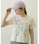 FLOWER PRINT AND EMBROIDERY COMPACT S/S TEE