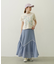 FLOWER PRINT AND EMBROIDERY COMPACT S/S TEE