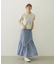FLOWER PRINT AND EMBROIDERY COMPACT S/S TEE