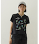 FLOWER PRINT AND EMBROIDERY COMPACT S/S TEE