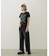 FLOWER PRINT AND EMBROIDERY COMPACT S/S TEE