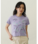 FLOWER PRINT AND EMBROIDERY COMPACT S/S TEE