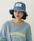 FLORAL PATTERN DENIM FRINGE BUCKET HAT