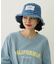 FLORAL PATTERN DENIM FRINGE BUCKET HAT