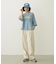 FLORAL PATTERN DENIM FRINGE BUCKET HAT