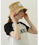 FLORAL PATTERN DENIM FRINGE BUCKET HAT