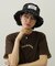 FLORAL PATTERN DENIM FRINGE BUCKET HAT