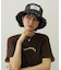FLORAL PATTERN DENIM FRINGE BUCKET HAT