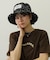 FLORAL PATTERN DENIM FRINGE BUCKET HAT