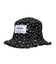 FLORAL PATTERN DENIM FRINGE BUCKET HAT