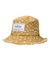 FLORAL PATTERN DENIM FRINGE BUCKET HAT
