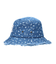 FLORAL PATTERN DENIM FRINGE BUCKET HAT
