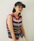 TWO-TYPE STRIPED KNIT VEST