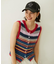 TWO-TYPE STRIPED KNIT VEST