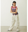 TWO-TYPE STRIPED KNIT VEST