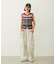 TWO-TYPE STRIPED KNIT VEST