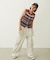 TWO-TYPE STRIPED KNIT VEST