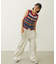 TWO-TYPE STRIPED KNIT VEST