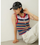 TWO-TYPE STRIPED KNIT VEST