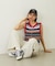 TWO-TYPE STRIPED KNIT VEST