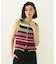 TWO-TYPE STRIPED KNIT VEST