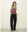 TWO-TYPE STRIPED KNIT VEST