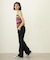 CENTER PLEAT DETAIL DENIM PANTS