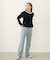 CENTER PLEAT DETAIL DENIM PANTS