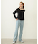 CENTER PLEAT DETAIL DENIM PANTS