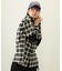 HEART ELBOW PATCH PLAID SHIRT