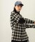 HEART ELBOW PATCH PLAID SHIRT