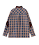HEART ELBOW PATCH PLAID SHIRT