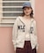 COLLEGE PATCH ZIP UP HOODIE