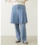 PLEATED DENIM SKIRT