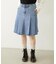 PLEATED DENIM SKIRT