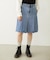PLEATED DENIM SKIRT