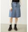 PLEATED DENIM SKIRT