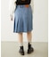 PLEATED DENIM SKIRT
