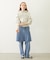 PLEATED DENIM SKIRT