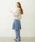 PLEATED DENIM SKIRT