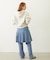 PLEATED DENIM SKIRT
