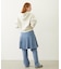PLEATED DENIM SKIRT
