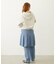 PLEATED DENIM SKIRT