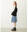 PLEATED DENIM SKIRT